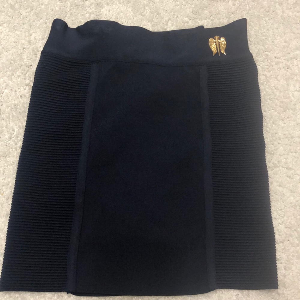 Authentic Faith Connexion Navy w/gold emblem stretch mini skirt